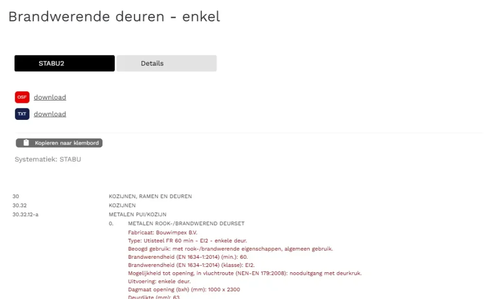 voorbeeld fragment uit de bestekservice